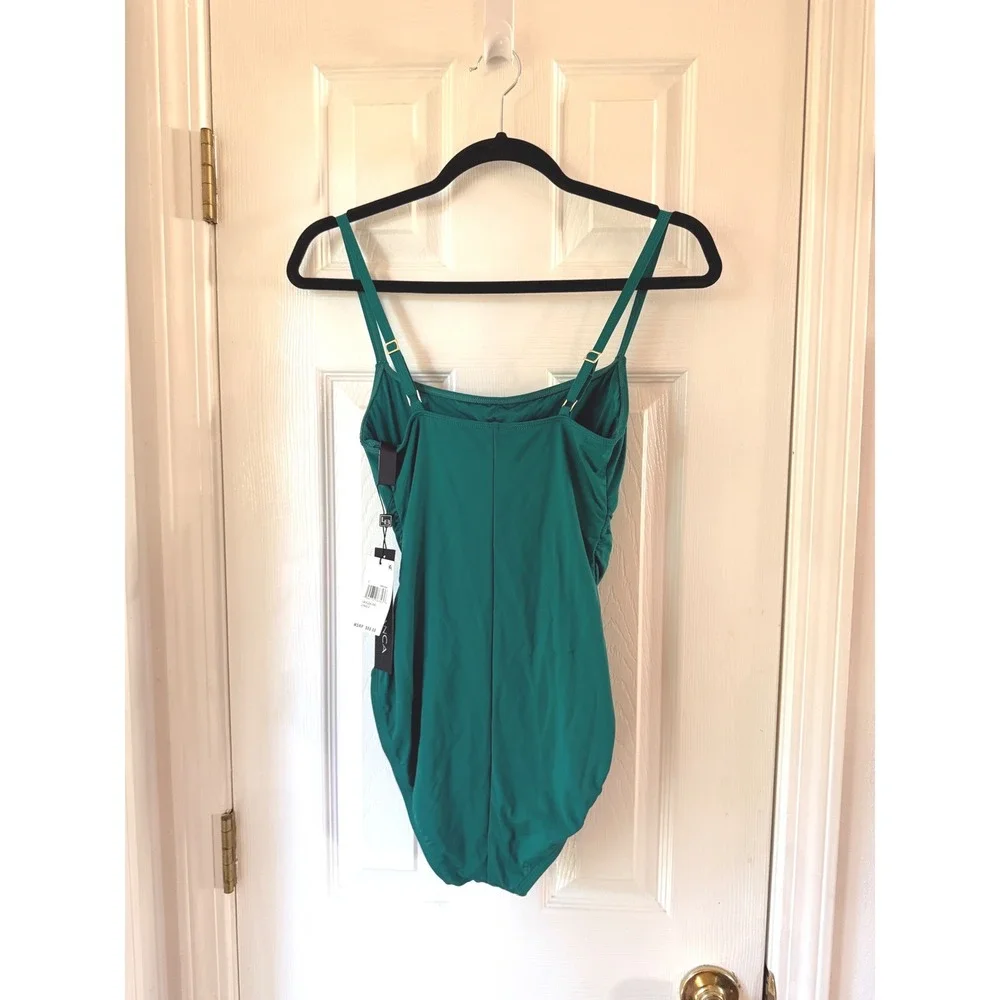 La Blanca Island Goddess One Piece Swimsuit Jungle Green Ruched LB0IG24-JNG 8